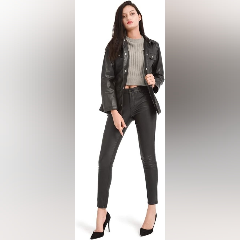 Bamans Women's Faux Leather Pants  Size Med  NWT